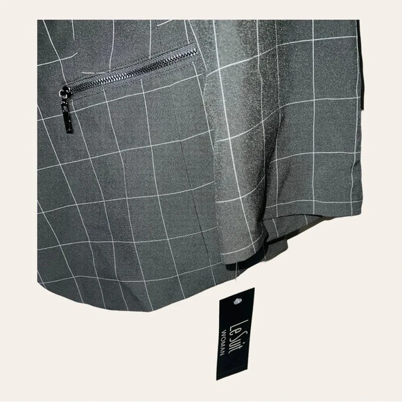 WOMEN’S LE SUIT BLAZER AND PANTS SET PLAID IN COLOR SIZE 14W - Picture 7 of 16